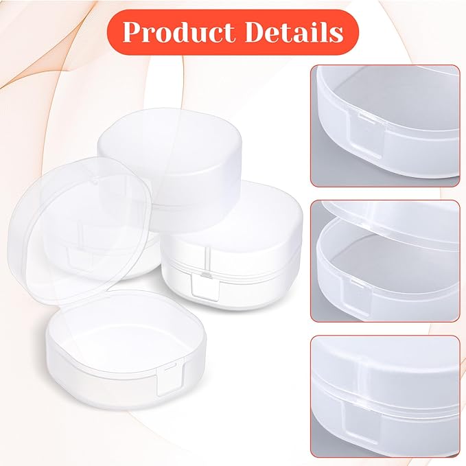 DOPENSPI 4PCS Portable Travel Cotton Pad Holder, Plastic Cosmetic Cotton Pad Holder Travel Sealed Container for Makeup Remover Cottons Ball Storage Box for Small Items Travels