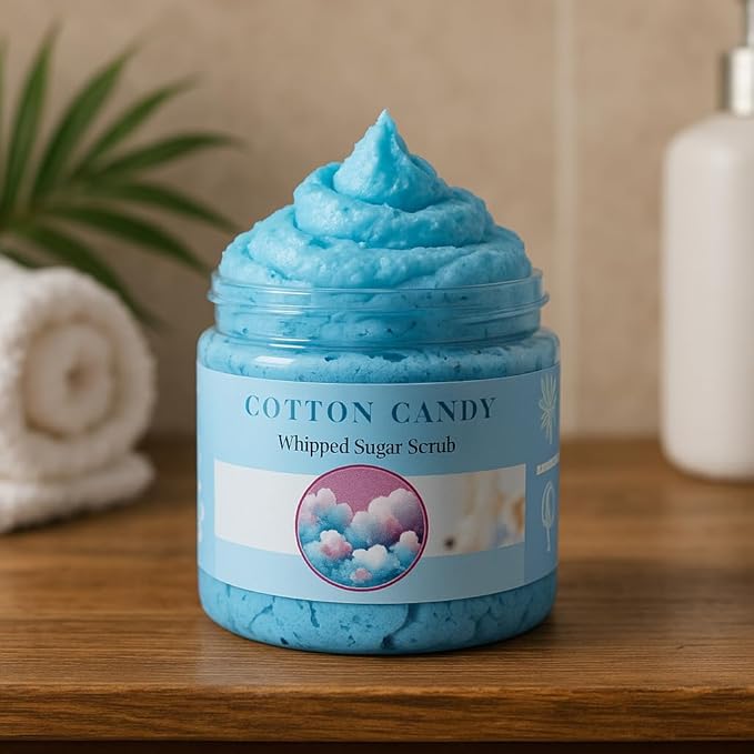 Nature Skin Shop Vanilla Cloud Spun Sugar Whipped Polish – Luxurious Whipped Exfoliating Body Scrub, 8oz