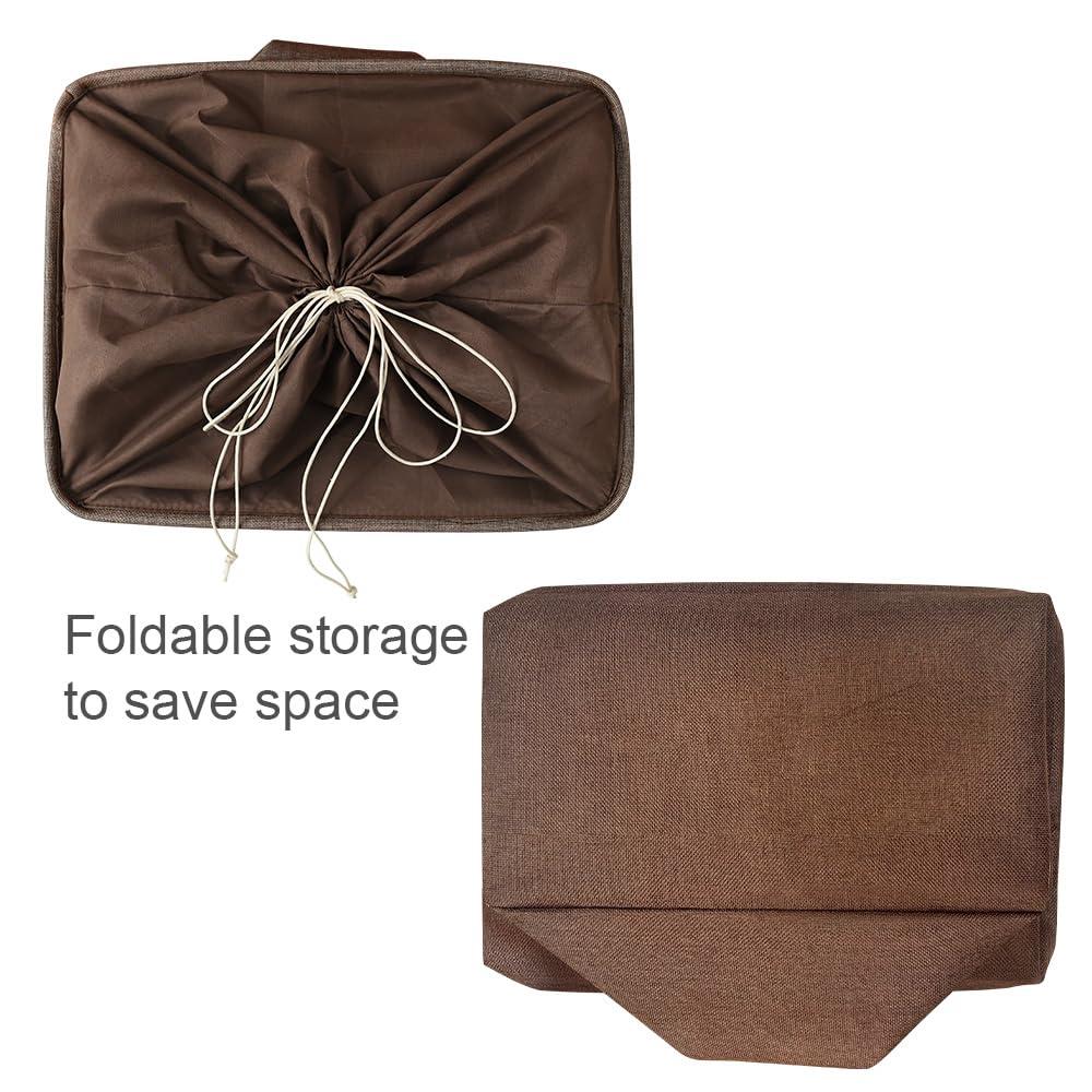 TheWarmHome Organization and Storage for Organizing - Extra Jumbo 3 Pack 20.5x15.7x13.8 inch Fabric Storage Bin for Shelves, Storage cubes for Decorative Shoes Towel Blanket Closet (Brown)