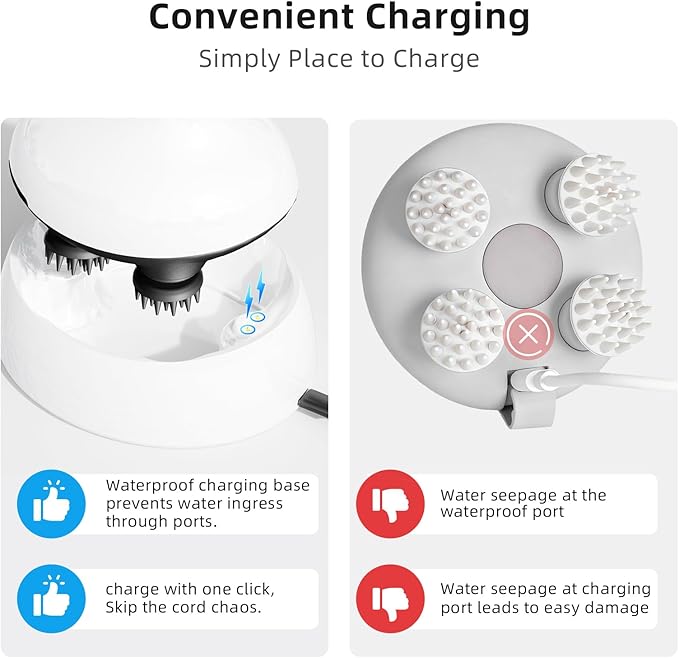 Electric Scalp Massager, EMS Stimulation Head Massager with Mutlti-Modes Vibration & Waterproof, Held Portable Head Scratcher Massager for Hair Growth, Deep Clean and Stress Relax
