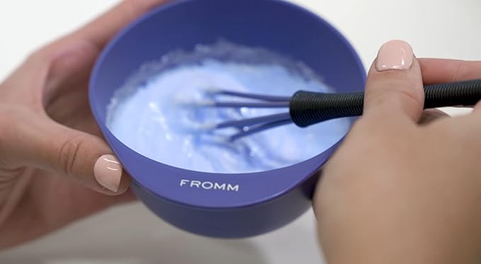 Fromm Color Mixing Bowl 3-Piece Set 10 oz, Professional Salon Mixing Bowls, Hair Color Bowls for Colorists & Hair Stylists, Spill-Proof Rubber Base for Hair Dye, Bleach, Toner & Color, Salon Supplies