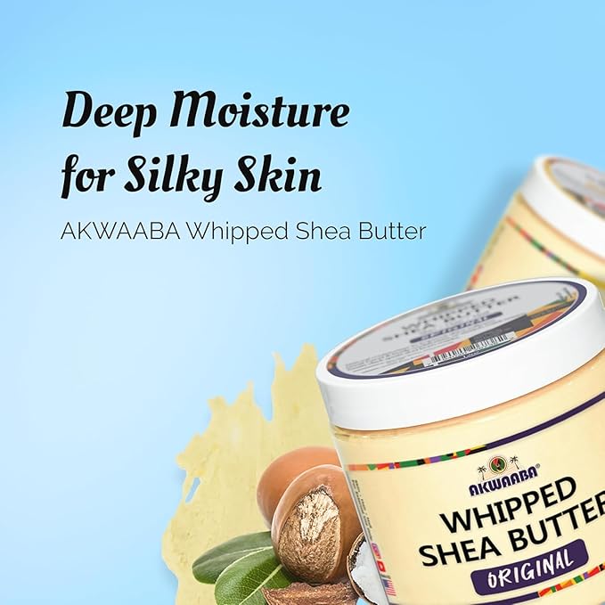 AKWAABA Whipped Shea Butter (Pink Sugar) – Nourishes & Moisturizes | Made with Shea Butter | No Dyes & Parabens | 12 oz / 340 g