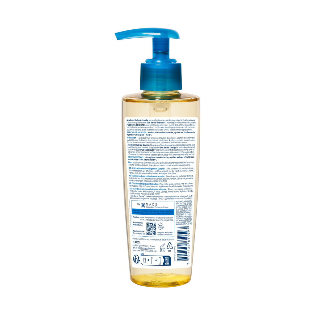 Bioderma - Atoderm - Cleansing Oil For Very Dry Sensitive Skin - Face and Body - Soothes Discomfort - 6.7 Fl Oz (Pack of 1)