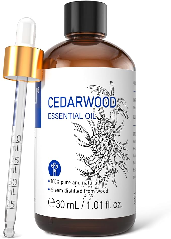 HIQILI 1 Fl Oz Cedarwood Essential Oil, Cedarwood Oil for Hair, Diffuser, Aromatherapy - 30ML