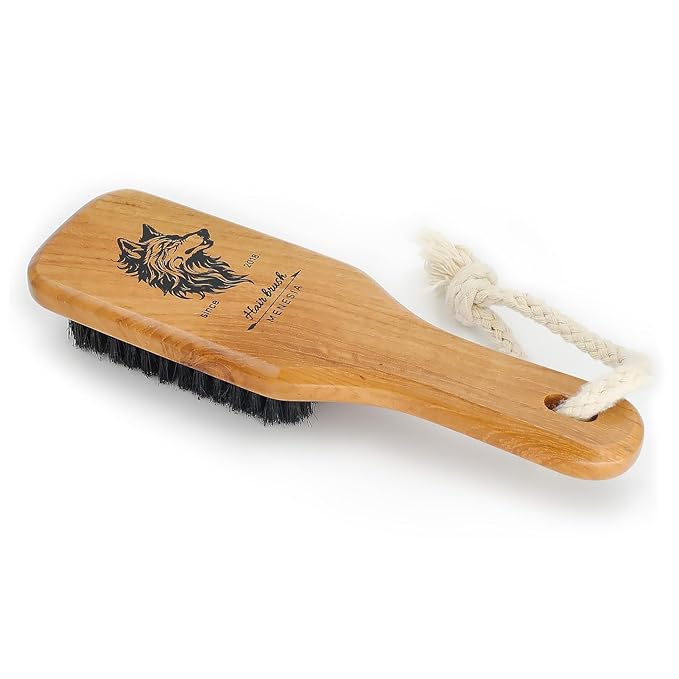 Menesia Soft Boar Bristle Hair Brush for Men,Smoothing Brush