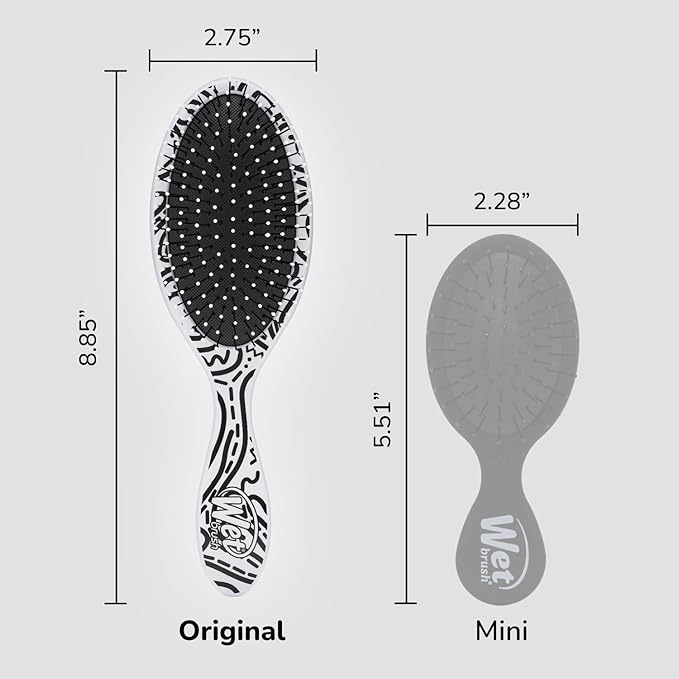 Wet Brush Original Detangler Hair Brush, Hipster Doodle, Ultra-Soft IntelliFlex Bristles, Detangling Bristles Glide Through Tangles (Wet & Dry Hair), Women & Men (Pack of 1)