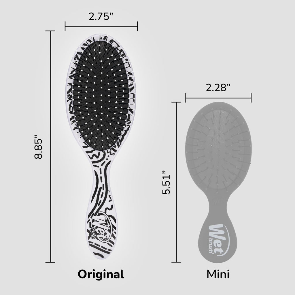 Wet Brush Original Detangler Hair Brush, Hipster Doodle, Ultra-Soft IntelliFlex Bristles, Detangling Bristles Glide Through Tangles (Wet & Dry Hair), Women & Men (Pack of 1)