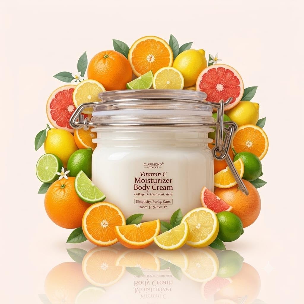 Concentrated Vitamin C Non-Greasy Body Lotion w/ Niacinamide, Hyaluronic Acid, Collagen & Shea Butter – Brightening, Firming & Hydrating Moisturizer for Dry Sensitive Skin | 6.8 fl oz