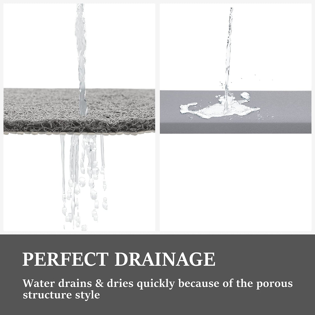 LuxStep Shower Mat Bathtub Mat Non-Slip Bath Mat with Drain, Quick Drying