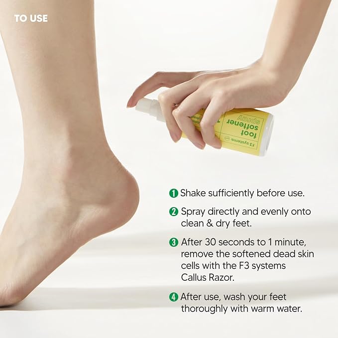 F3 Systems S-Line Emery Foot File & Foot Spray Set, Colossal Double-Sided Pedicure Tool, Effective for Cracked Heel, Ergonomic Design for Easy Grip, Dead Skin Remover, Callus Rasp, Scrubber