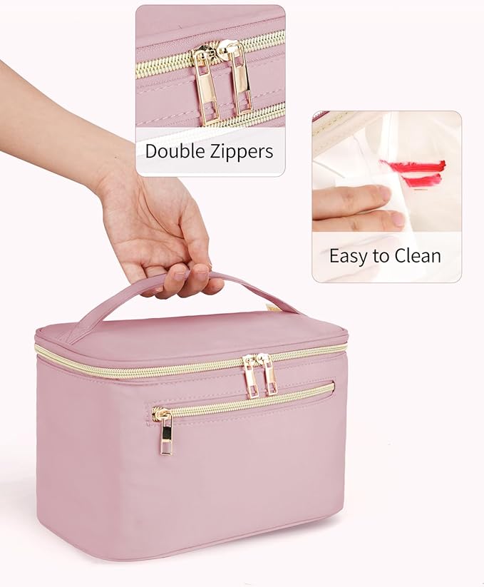 Wandering Nature Makeup Bag, Women Travel Make Up Vanity Case with Handle