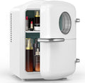 Electactic Mini Fridge for Skincare, 4L/6 Cans Small Cosmetic Fridge for Makeup & Drink, With Observation Window, Portable Desk Fridge Cooler and Warmer for Kids, Bedroom, Countertop, White