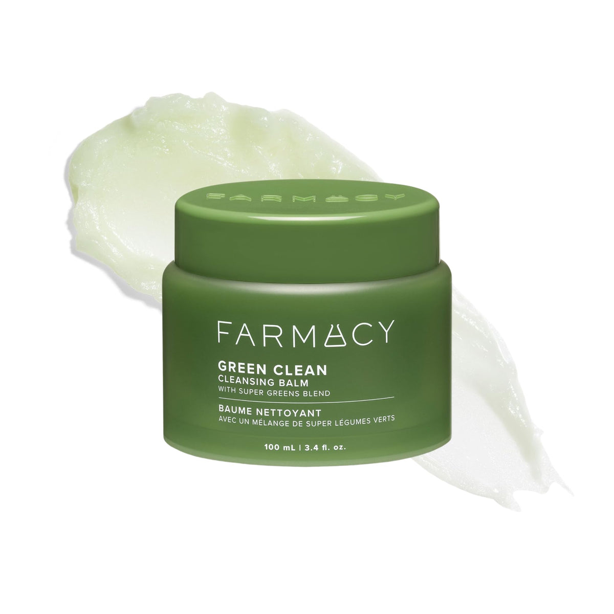 Farmacy Makeup Remover Cleansing Balm - Green Clean Waterproof Makeup Remover Balm + Oil Cleanser for Face - Gently Melts Make Up + SPF - Hydrates + Softens Skin with Super Greens + Papaya (50ml)