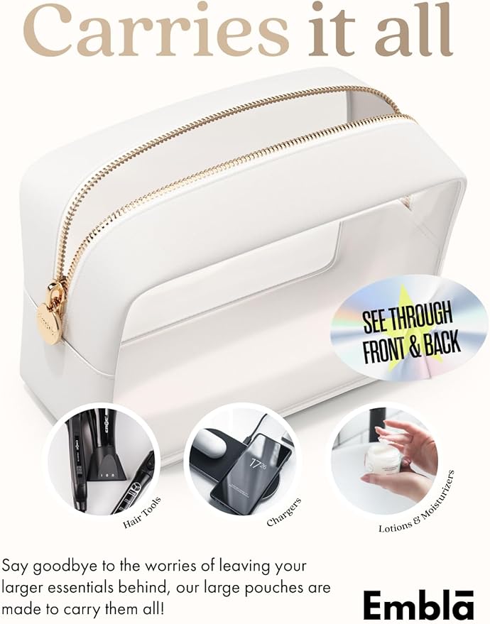 Makeup Bag for Women, Travel Cosmetic Organizer, Waterproof Toiletry Pouch