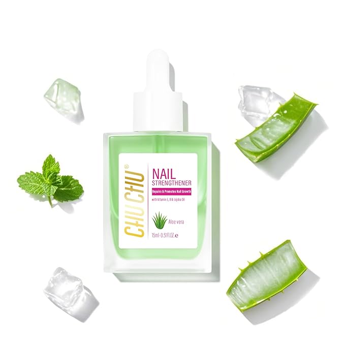 CHUCHU Vegan Cuticle Oil for Nails: Aloe Vera Jojoba Nail Cuticle Oil with Vitamin B & E for Moisturizes Cuticle and Nail's Skin - Prevents Hangnails and Chapped 15ML
