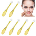 UPIQNG 6Pcs Mini Eye Roller Plastic Eye Cream Massager Sticks Makeup Spatula Scoop Dark Circle Remover Beauty Cosmetic Tool for Skin Care,Golden