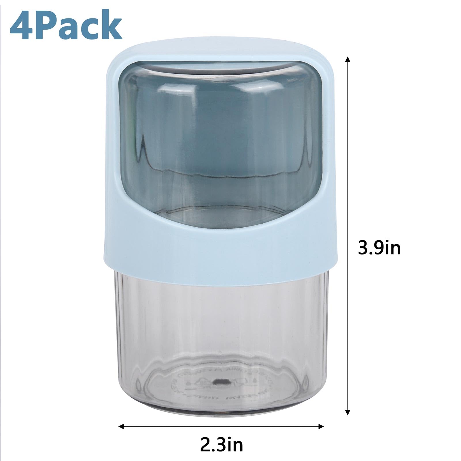 Tbestmax 4 Pack Rotating Qtip Holder Dispensers, Blue