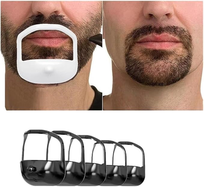 5Pcs Different Shape for Beard,Men's Beard Styling Tools Set,Casual Men's Beauty Care,Men's Beard Trimmer(Black)