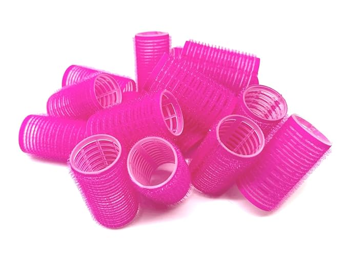 Set of 16 - Medium Size Self Grip Hair Rollers Pro Salon Hairdressing Curlers