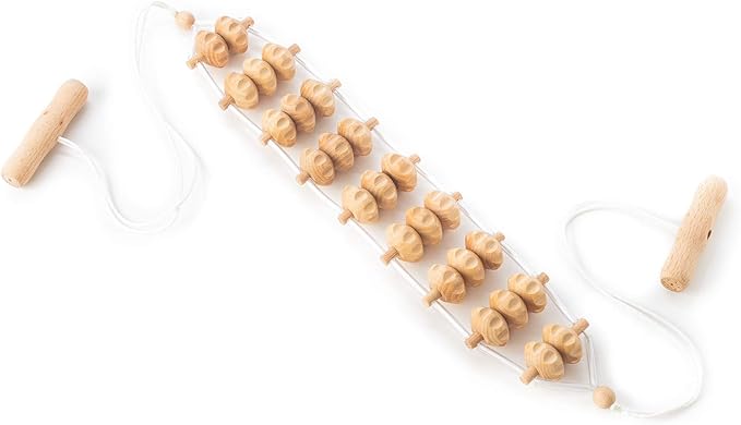 tuuli Accessories – Back Massager with Rollers and Rope, Multi-Functional Back Roller and Neck Massager, Eases Muscle Tension and Supports Skin Health, Muscle Roller 47.2 inches