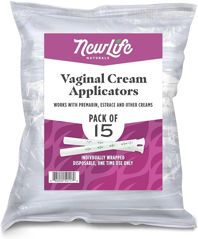NewLife Naturals Disposable Vaginal Applicators 15 Pack – Threaded Vaginal Cream Applicators with Dosage Markings – Individually Wrapped Clean Single Use for Gels, Lubricants, & Creams – Made in USA