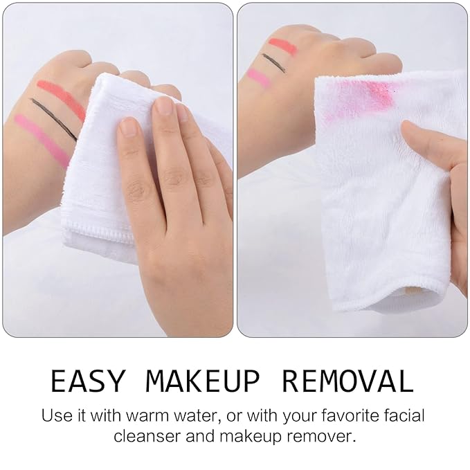 Microfiber Facial Cloths Fast Drying Washcloth 12inch x 12inch White 20 pack