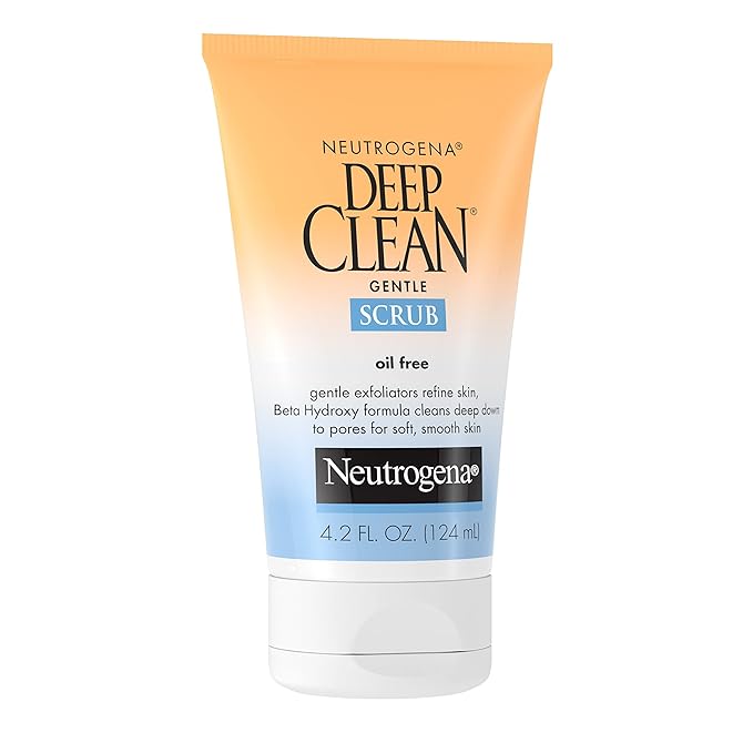 Neutrogena Deep Clean Gentle Daily Facial Scrub, Oil-Free Cleanser, 4.2 Fl Oz (Pack of 2)