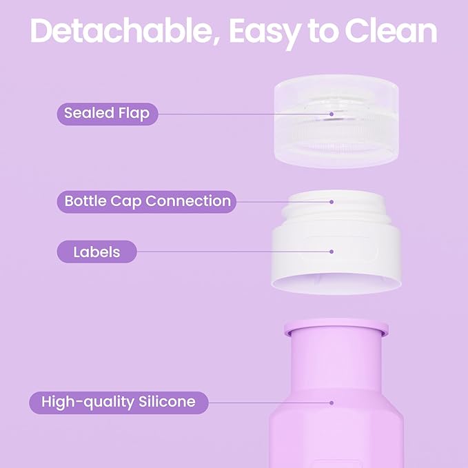 Redfly 17 Pack Travel Bottles for Toiletries, Tsa Approved 3oz Travel Size Containers, Leak Proof Travel Size Toiletries Bottles Silicone, BPA Free Refillable Shampoo Conditioners Kit, Purple