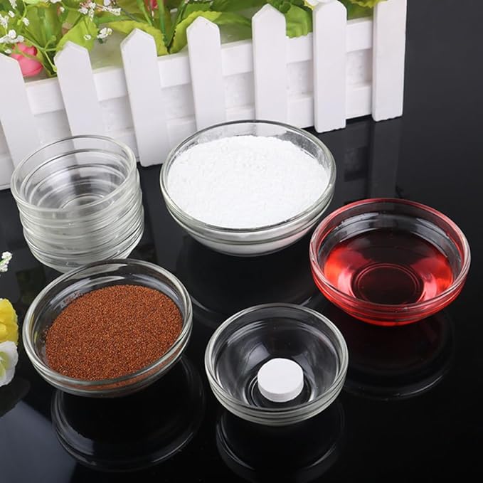 luzen 3Pcs Glass Facial Mask Mixing Bowl 3 Sizes Essential Oil Bowl DIY Face Mask Bowl Cosmetic Skincare Beauty Tool for Professional Salon or Home Use, Transparent