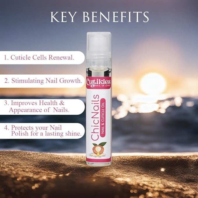 Cutikles Cuticle Oil Roll-On for Nails & Cuticles – Nourishing & Hydrating Formula with Vitamin E | Easy-to-Apply, Non-Greasy, Travel-Friendly Roll-On Bottle – 0.33 Fl Oz