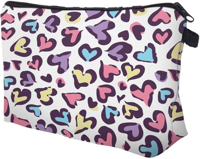 Aiphamy Cute Travel Makeup Bag Cosmetic Bag Small Pouch Gift for Women (Heart)