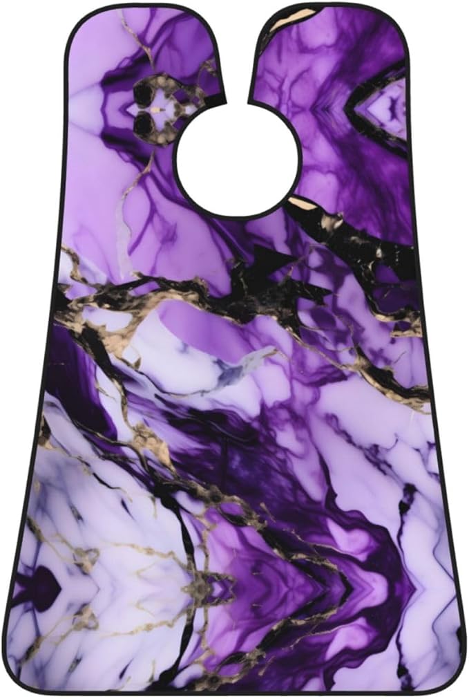 Purple Rose And Skull Print Beard Bib Shaving Apron, Beard Hair Trimming Cape Gift For Dad