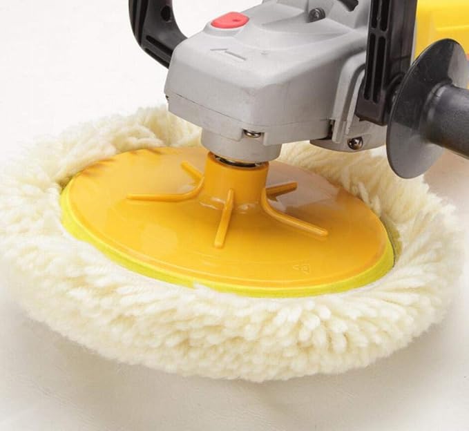 Wool Buffing Pad,2 Pack 7" Car Polishing Pad with Hook and Loop for Cleaning & Cutting,Polishing,100% Wool Sheepskin Material,Durable and Soft