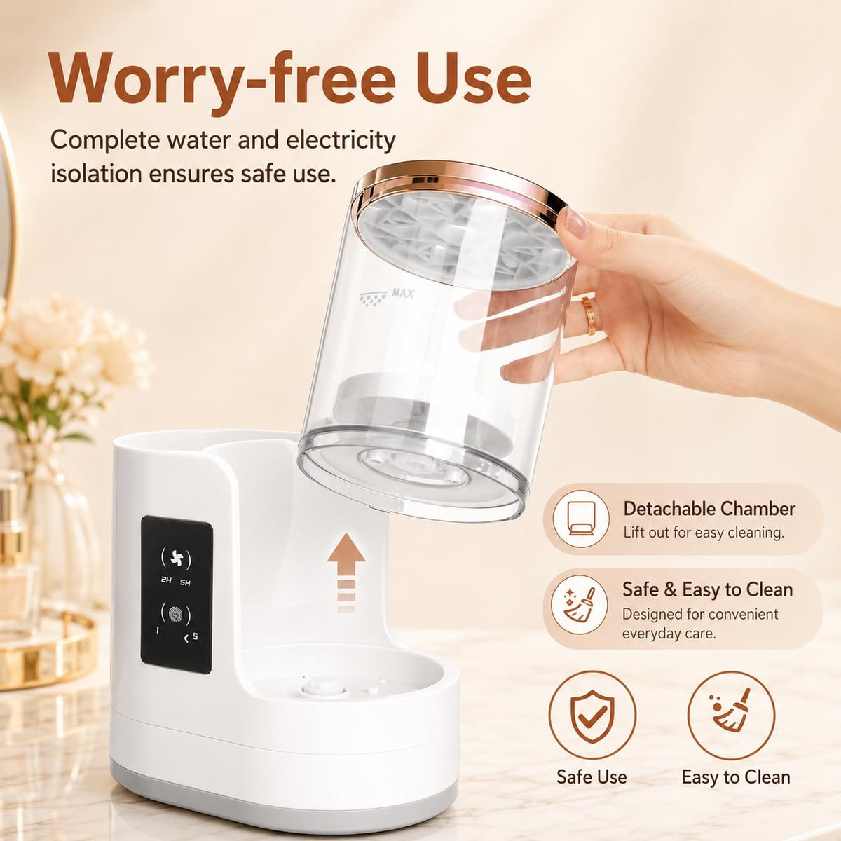 3-IN-1 Electric Makeup Brush Cleaner Machine and Dryer, SBMKK Automatic Make Up Brush Cleaner Tool, for All Size Brush Sponges Beauty Cosmetic Set
