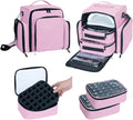 UOZL Nail Polish Organizer Case Hold 60 Bottles with 2 Detachable Bag,Pink
