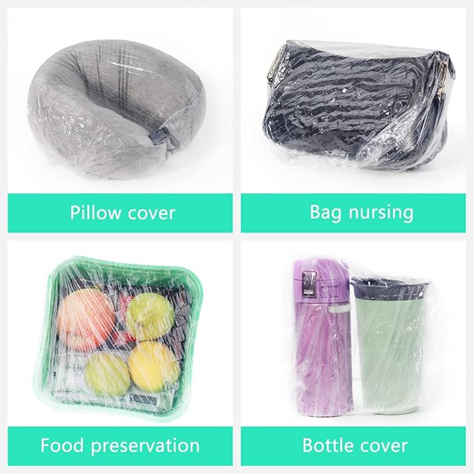 Keeygo Disposable Shower Caps 50 PCS Bath Caps Clear Waterproof Plastic Wraps for Women, Hotel Travel Essentials Accessories Hair Caps(20.5")