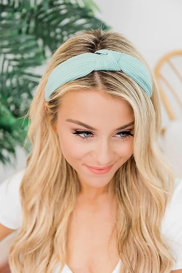 DRESHOW 8 Pack Knotted Headbands for Women Wide Turban Headband Yoga Exercise Ribbing Hair Hoop Hair Bands Accessories