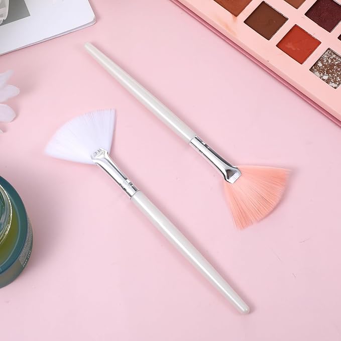 2 Pcs Face Mask Applicator Fan Brushes for Esthetician Facial Soft Skincare Makeup Brushes Cosmetic Tools for Mud Cream Peel