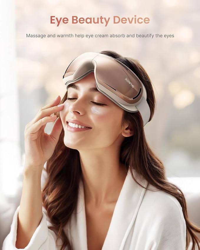 RENPHO Eye Massager with Heat and Cooling Voice Control, Birthday Gifts for Women Men, FSA Eligible HSA, Heated Eye Mask for Dry Eye Relief Eye Care Relax - Eyeris 3