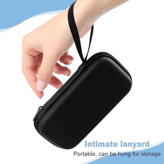 Tuciyke Tampon Holder for Purse,2 Pack Black Tampon Storage Bag with Zipper 6.3x3.3x1.2 inches Small Pouch for Feminine Products Portable Period Bags for Women,Ladies