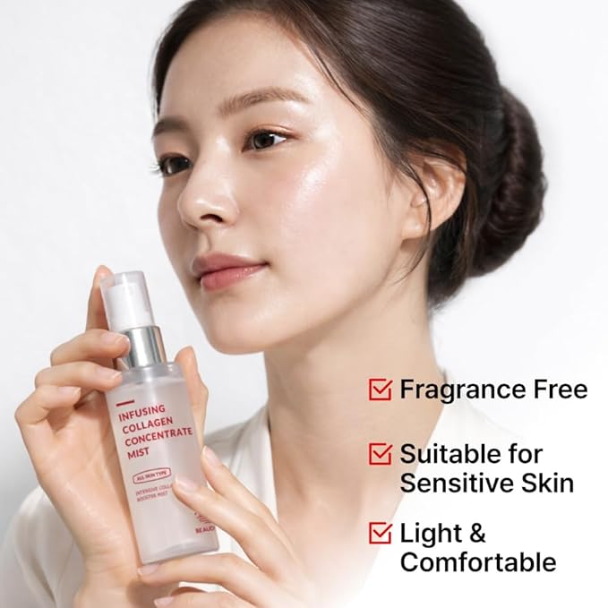 BEAUDIANI Collagen Hydrating Facial Mist, Lightweight Glow Spray for Instant Moisture, Makeup-Ready Skin & Dewy Finish, Korean Skincare for All Skin Types (1.69 fl oz)