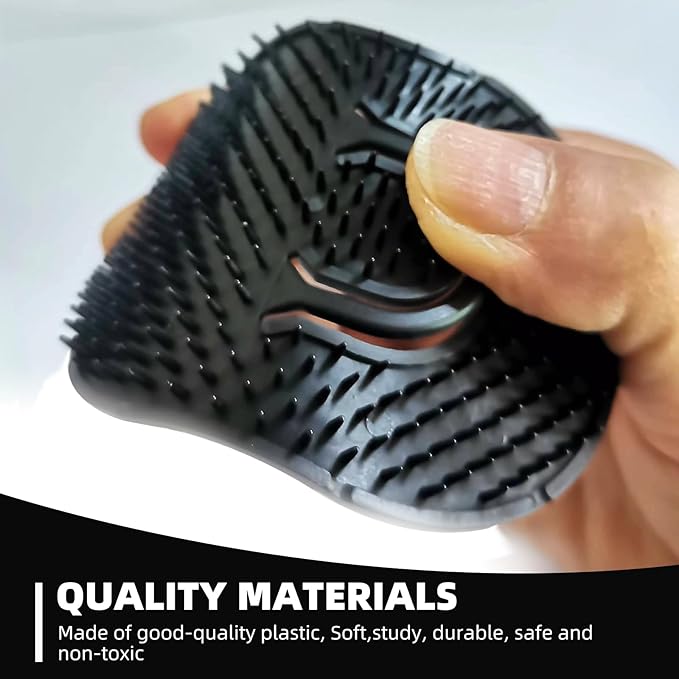 Soft 'N Style 2 Packs Pocket Palm Combs, Shampoo Comb, Massager Hair Brush Comb, Scalp Massager Brush Comb, Wave brush, Palm hair brush (Black)
