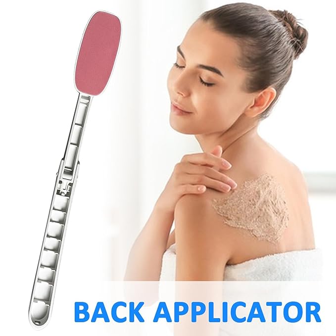 Generic 2Pcs Lotion Applicator for Back | Back Cream Applicator | Foldable Long Handled Oils Sun Cream Applicator | Back Lotion Applicator | Back Applicator for Cream, Pink