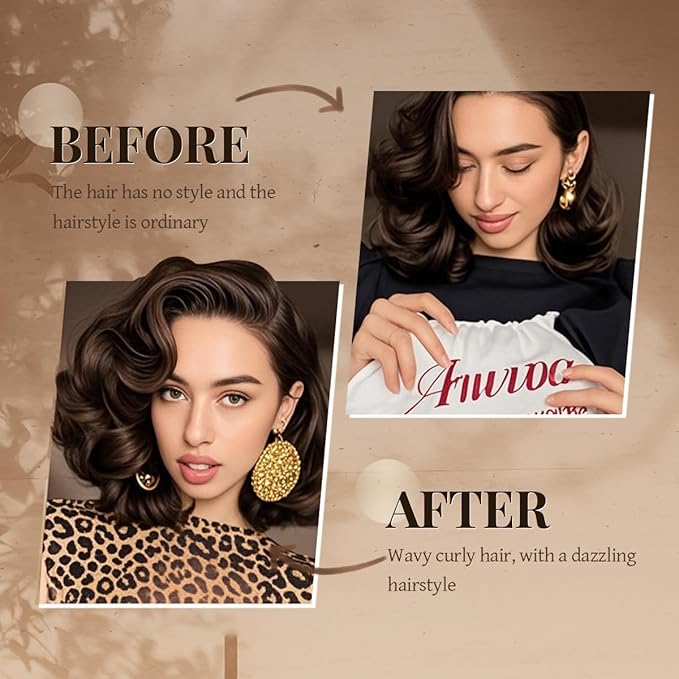Heatless Hair Curler Heatless Curls Overnight Heatless Blowout with Luxury Cloth Bag satin Scarf, Curling Rod Headband to Sleep in No Heat Curling