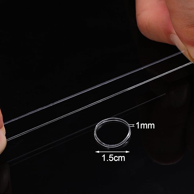 Hicarer 2000 Pack Clear Elastic Hair Bands, Mini Rubber Bands with Box for Girl Woman Hair Braids Ponytails and Small Dreadlocks, Wedding Hairstyle and More(1.5 Cm)