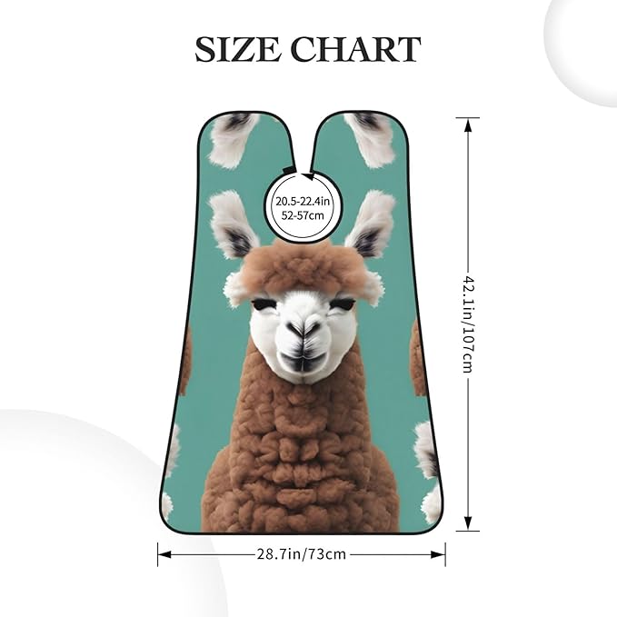 NOUZU Alpaca Llama Print Beard Bib Apron For Men, Beard Hair Catcher For Men Shaving Trimming,Beard Cape Cloth, Black