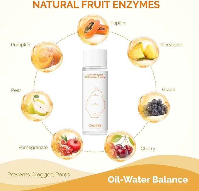 ZealSea Fruit Enzyme Toner for Face Balancing Prep Toner for Sensitive Skin