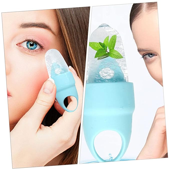 2pcs Silicone Facial Ice Mold for Eye Puffiness Relief Portable Face Massage Roller Compact Ice Compress Tool for Morning Swelling and Pore Shrinking