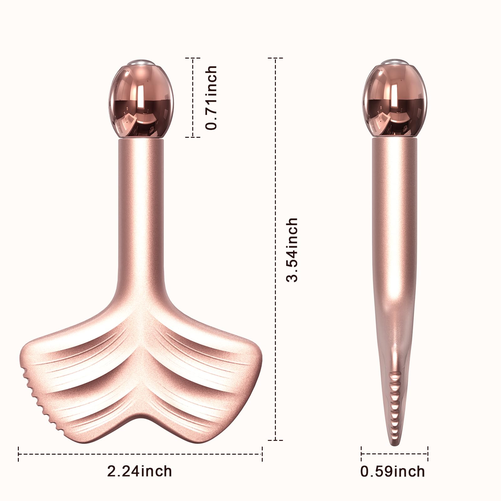 HAZUU Stainless Steel Gua Sha & Face Rollers - Metal Roller for Eyes & Neck, Anti-Aging Facial Massage Tools, Gua Sha Facial Tool Kit (Leaf Shape)