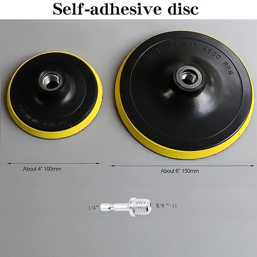 9PCS 4" 6 Inch Natural Wool Polishing Buffing Pad Kit,Polishing Buffing Wheel for Drill Buffer Attachment with 5/8"-11 Drill Adapter Assortment Kit for Car Body Repair Polishing and Waxing